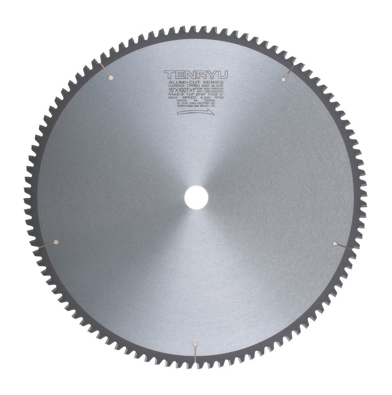 Tenryu AC-380100DN: 15" x 100 Tooth Alumi-Cut Non-Ferrous Cutting Blade