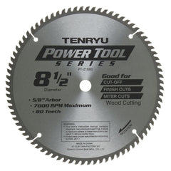 Tenryu PT-21680: 8-1/2" x 80 Tooth Power Tool Miter Saw Blade