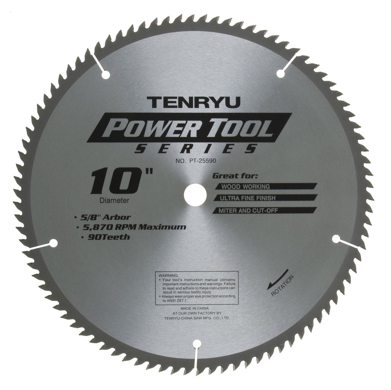 Tenryu PT-25590: 10" x 90 Tooth Power Tool Miter Saw Blade