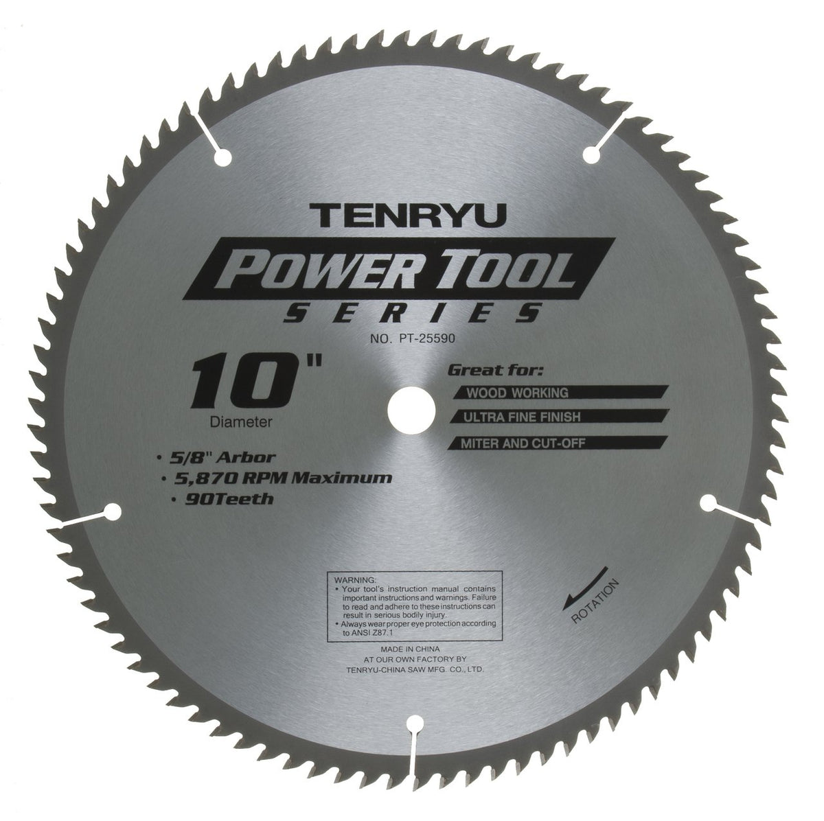 Tenryu PT-25590: 10" x 90 Tooth Power Tool Miter Saw Blade