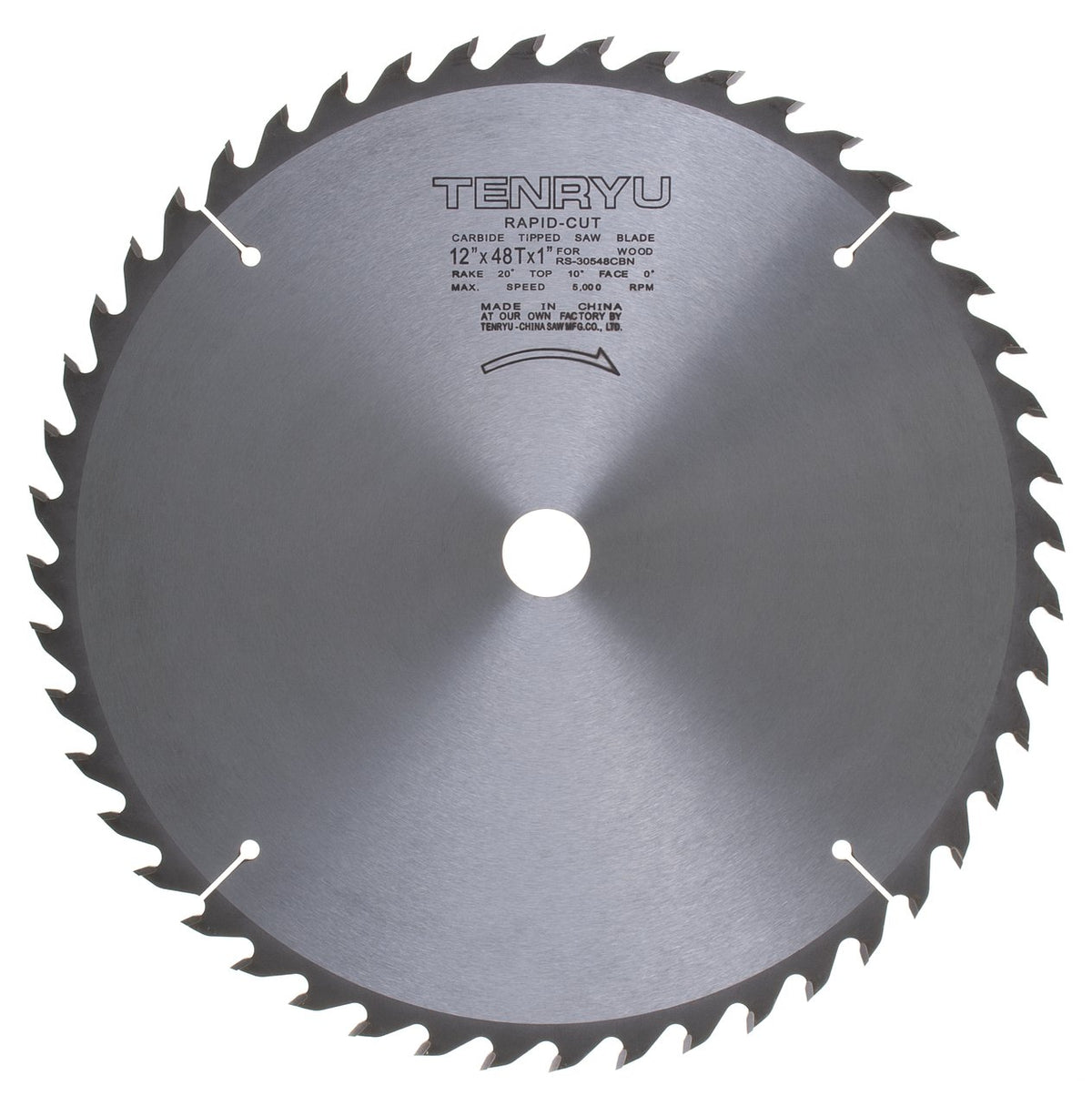 Tenryu RS-30548CBN: 12" x 48 Tooth Rapid-Cut Table Saw Blade