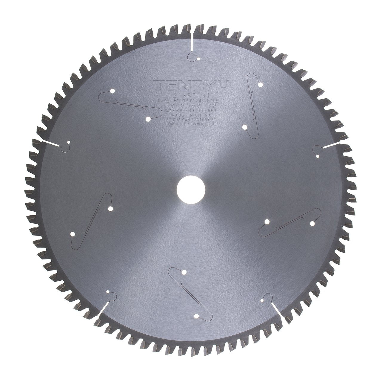 Tenryu IS-30580D2: 12" x 80 Tooth Industrial Solid Surface Solid Surface Blade