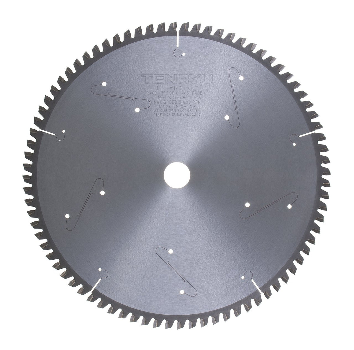 Tenryu IS-30580D2: 12" x 80 Tooth Industrial Solid Surface Solid Surface Blade