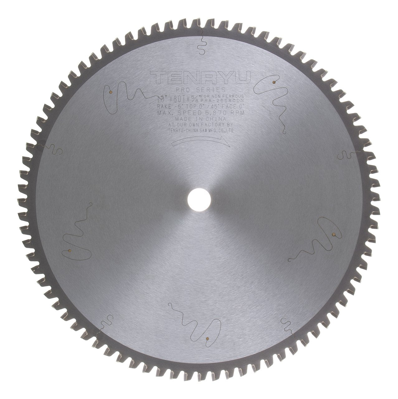 Tenryu PRA-25580DN: 10" x 80 Tooth Pro Series Non-Ferrous Non-Ferrous Cutting Blade