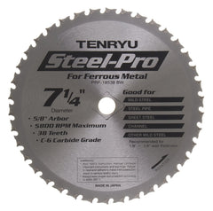 Tenryu PRF-18538BW: 7-1/4" x 38 Tooth Steel-Pro Steel Cutting Blade
