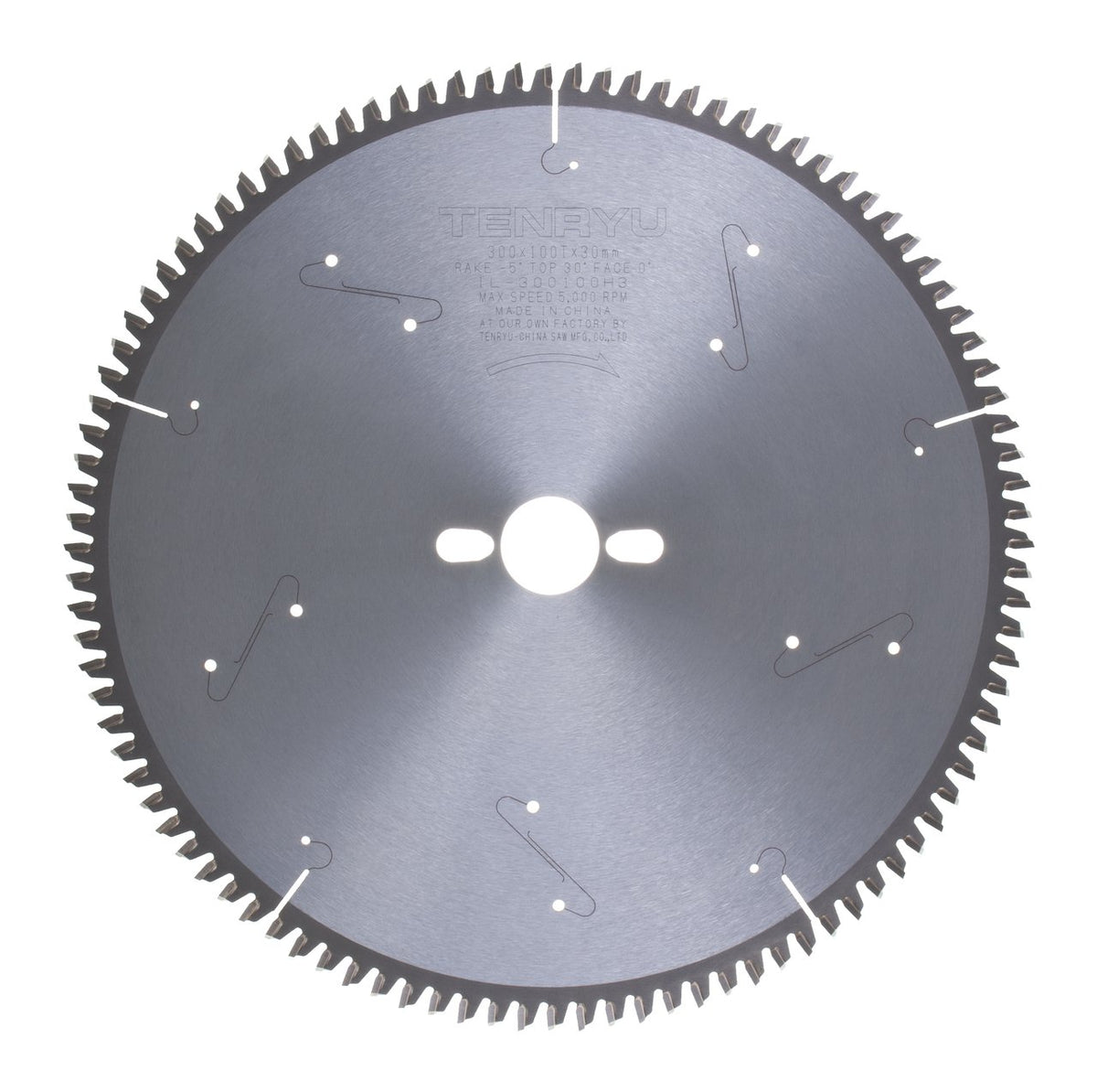 Tenryu IL-300100H3: 300mm x 100 Tooth Industrial Hi-ATB Melamine Melamine & Laminate Blade
