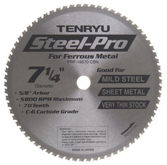 Tenryu PRF-18570CBN: 7-1/4" x 70 Tooth Steel-Pro Steel Cutting Blade