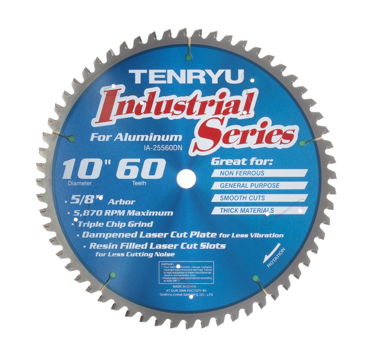 Tenryu IA-25560DN: 10" x 60 Tooth Industrial Non-Ferrous Non-Ferrous Cutting Blade
