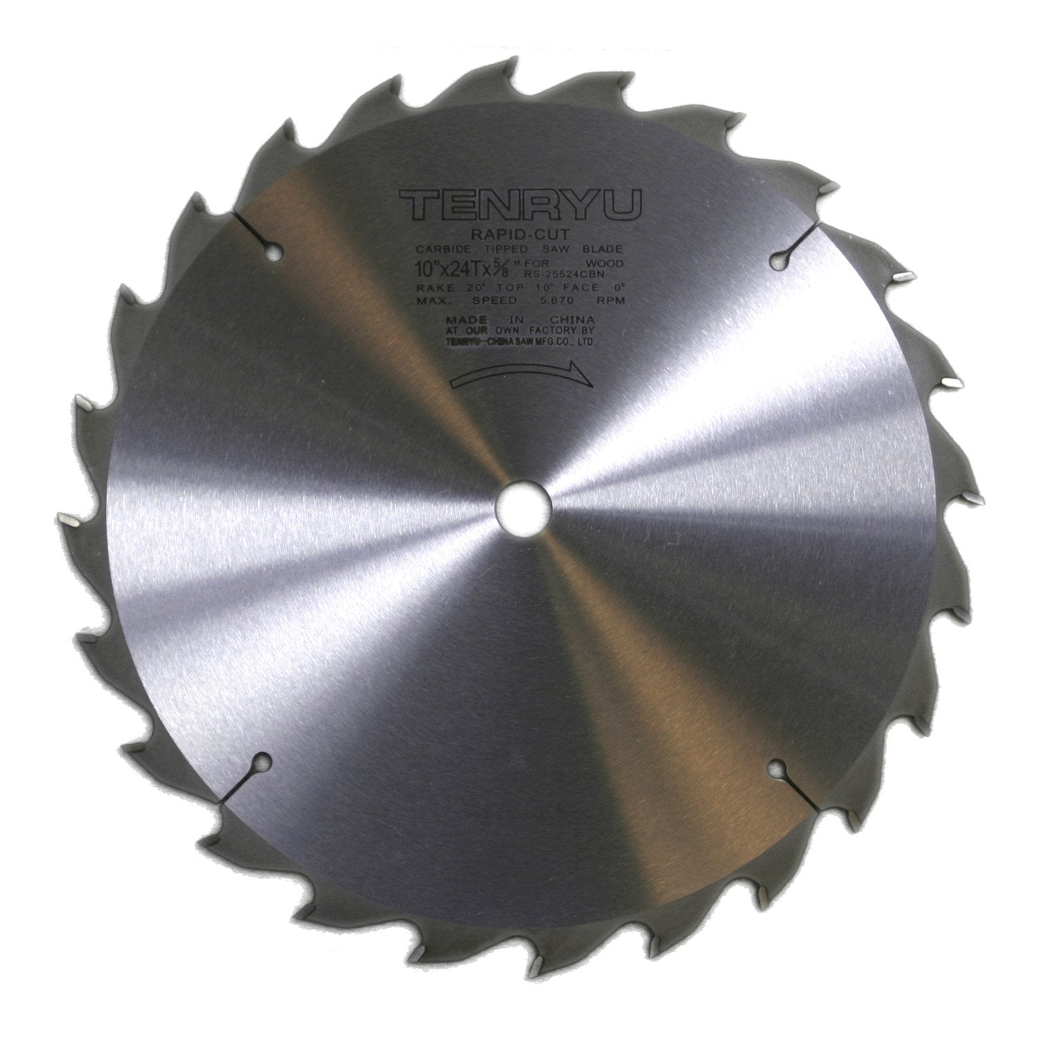 Tenryu RS-25524CBN: 10" x 24 Tooth Rapid-Cut Table Saw Blade