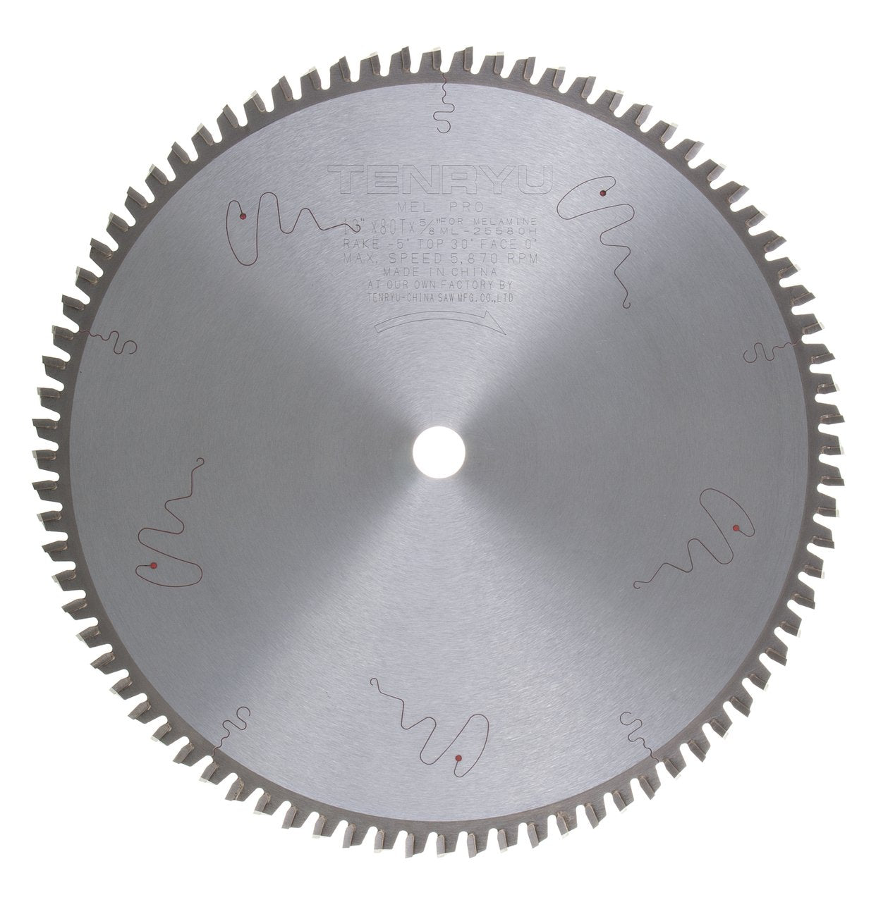 Tenryu ML-25580H: 10" x 80 Tooth Mel-Pro Hi-ATB Melamine & Laminate Blade