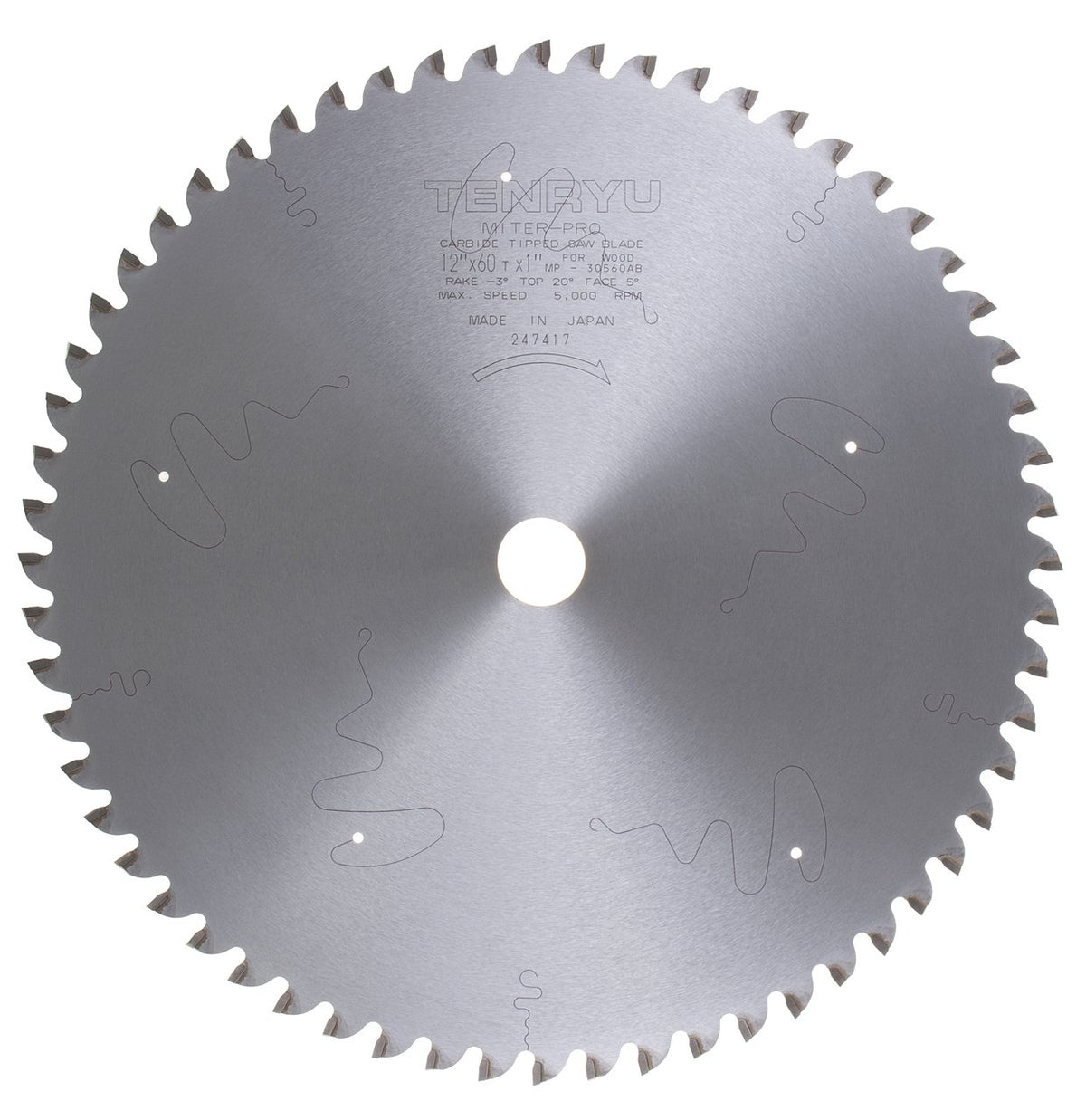 Tenryu MP-30560AB: 12" x 60 Tooth Miter-Pro Plus Miter Saw Blade