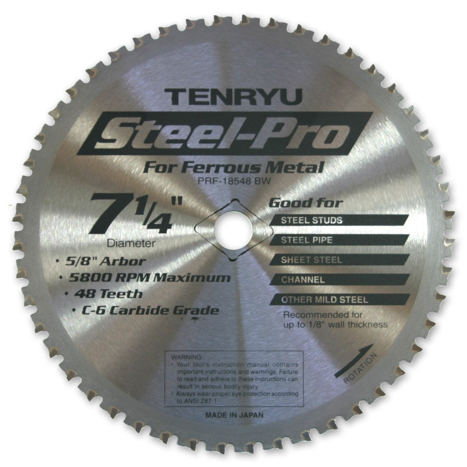 Tenryu PRF-18548BW: 7-1/4" x 48 Tooth Steel-Pro Steel Cutting Blade