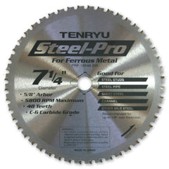 Tenryu PRF-18548BW: 7-1/4" x 48 Tooth Steel-Pro Steel Cutting Blade
