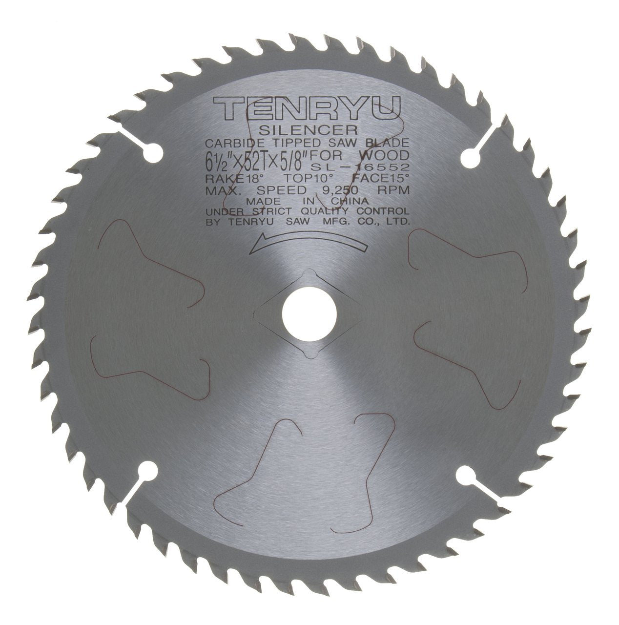 Tenryu SL-16552: 6-1/2" x 52 Tooth Ultimate Trim Saw Blade