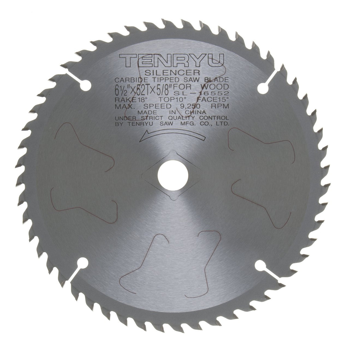 Tenryu SL-16552: 6-1/2" x 52 Tooth Ultimate Trim Saw Blade