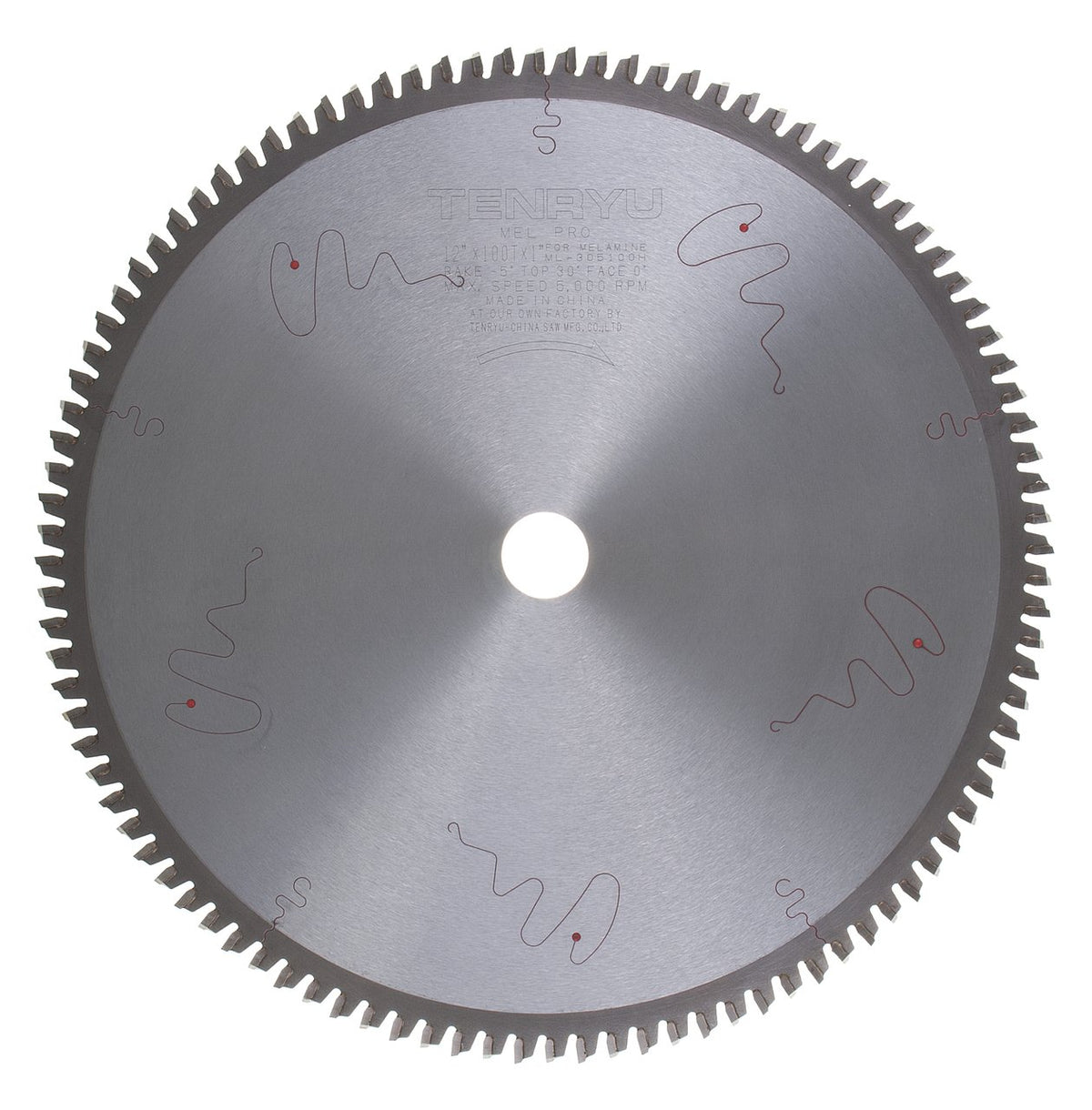 Tenryu ML-305100H: 12" x 100 Tooth Mel-Pro Hi-ATB Melamine & Laminate Blade