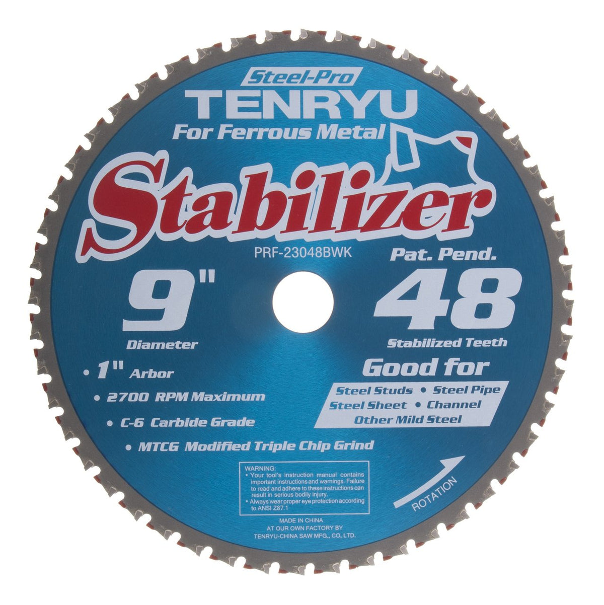 Tenryu PRF-23048BWK: 9" x 48 Tooth Steel-Pro Steel Cutting Blade