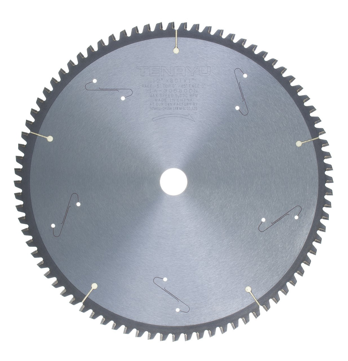 Tenryu IA-30580DN: 12" x 80 Tooth Industrial Non-Ferrous Non-Ferrous Cutting Blade