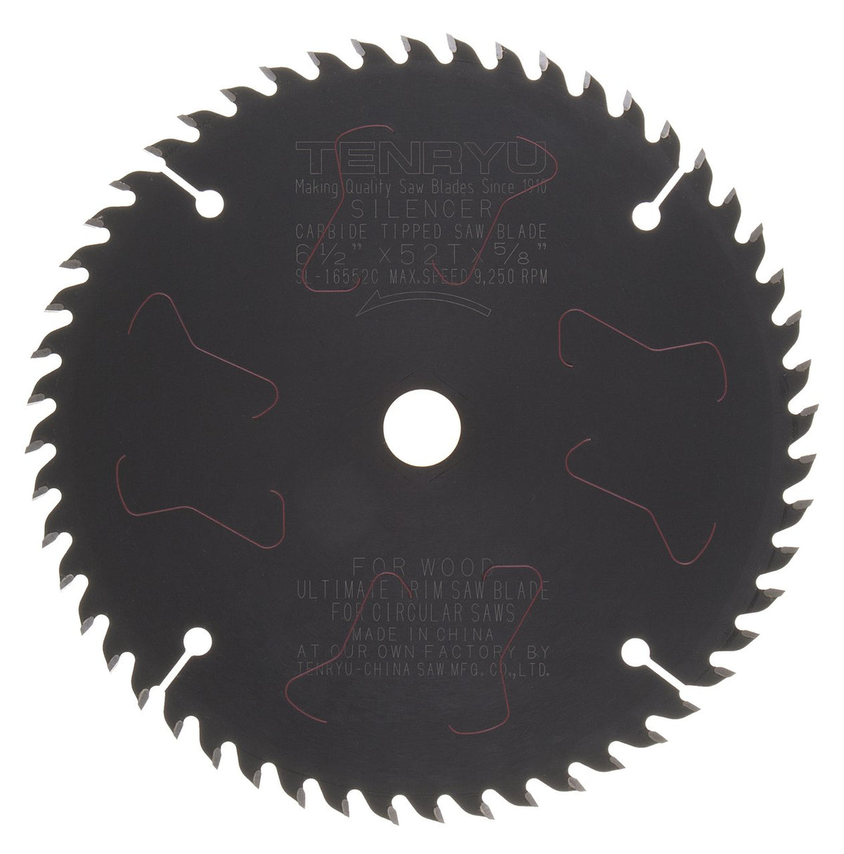 Tenryu SL-16552C: 6-1/2" x 52 Tooth Ultimate Trim Saw Blade