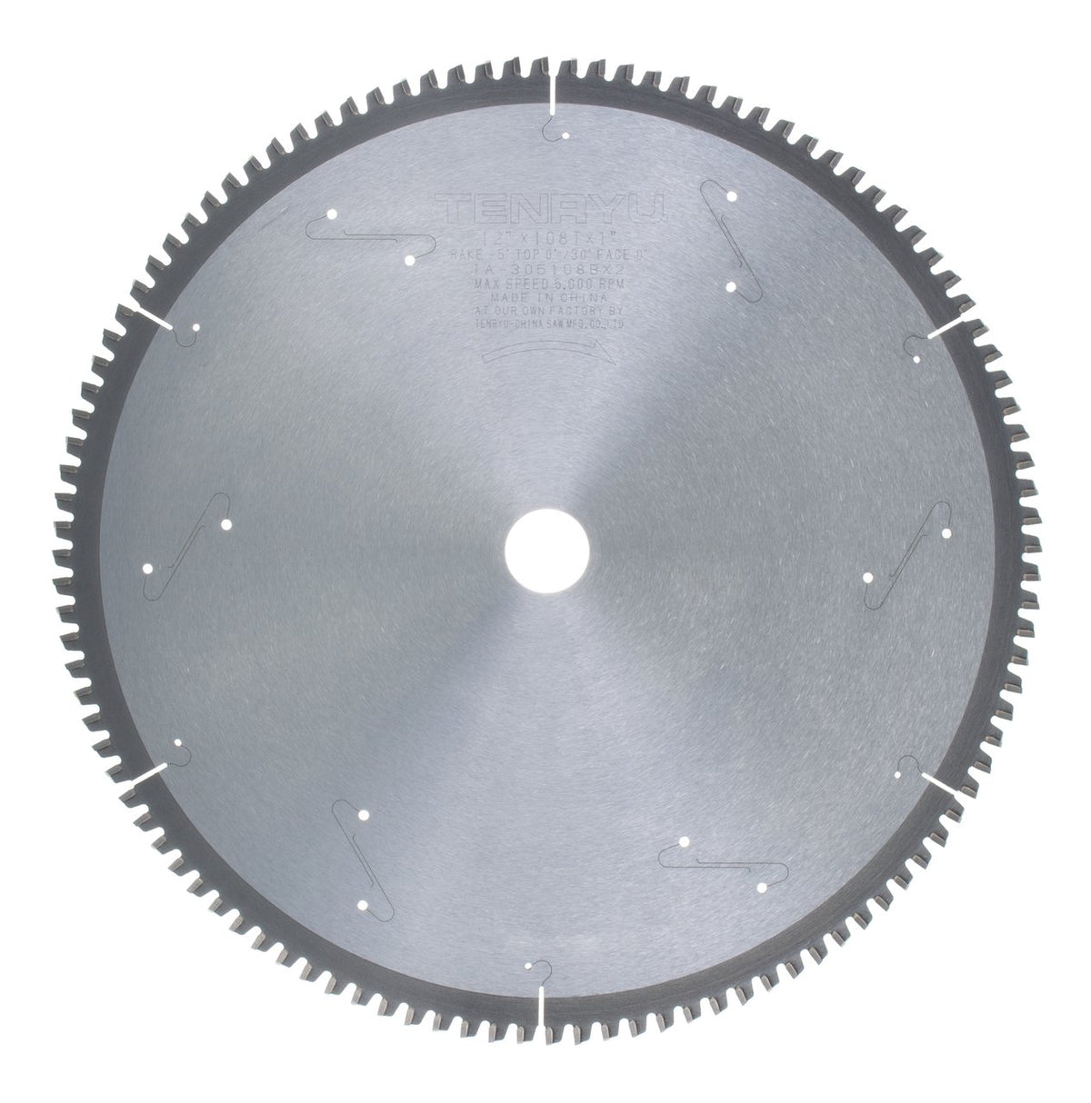 Tenryu IA-305108BX2: 12" x 108 Tooth Industrial Non-Ferrous Non-Ferrous Cutting Blade