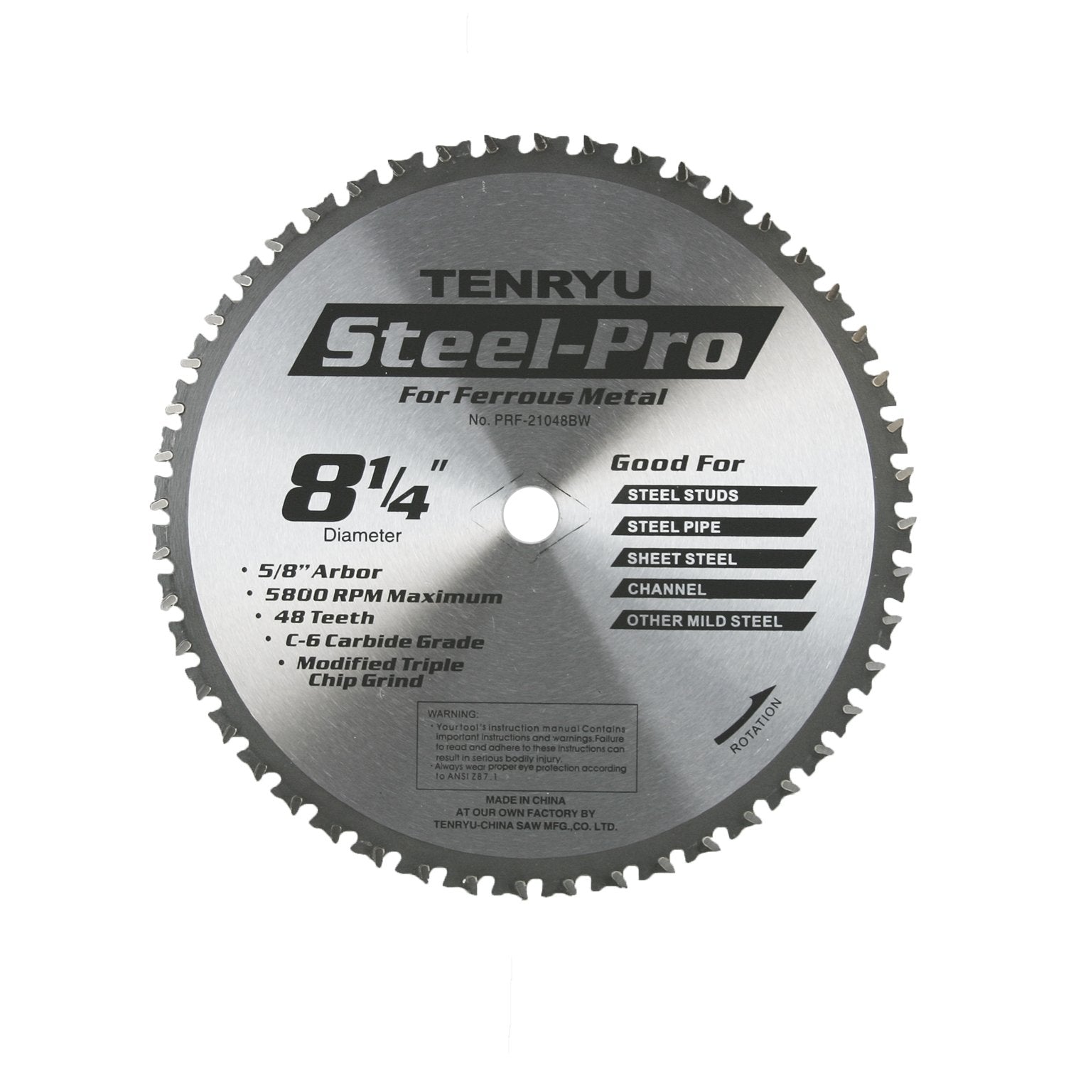 Tenryu PRF-21048BW: 8-1/4" x 48 Tooth Steel-Pro Steel Cutting Blade