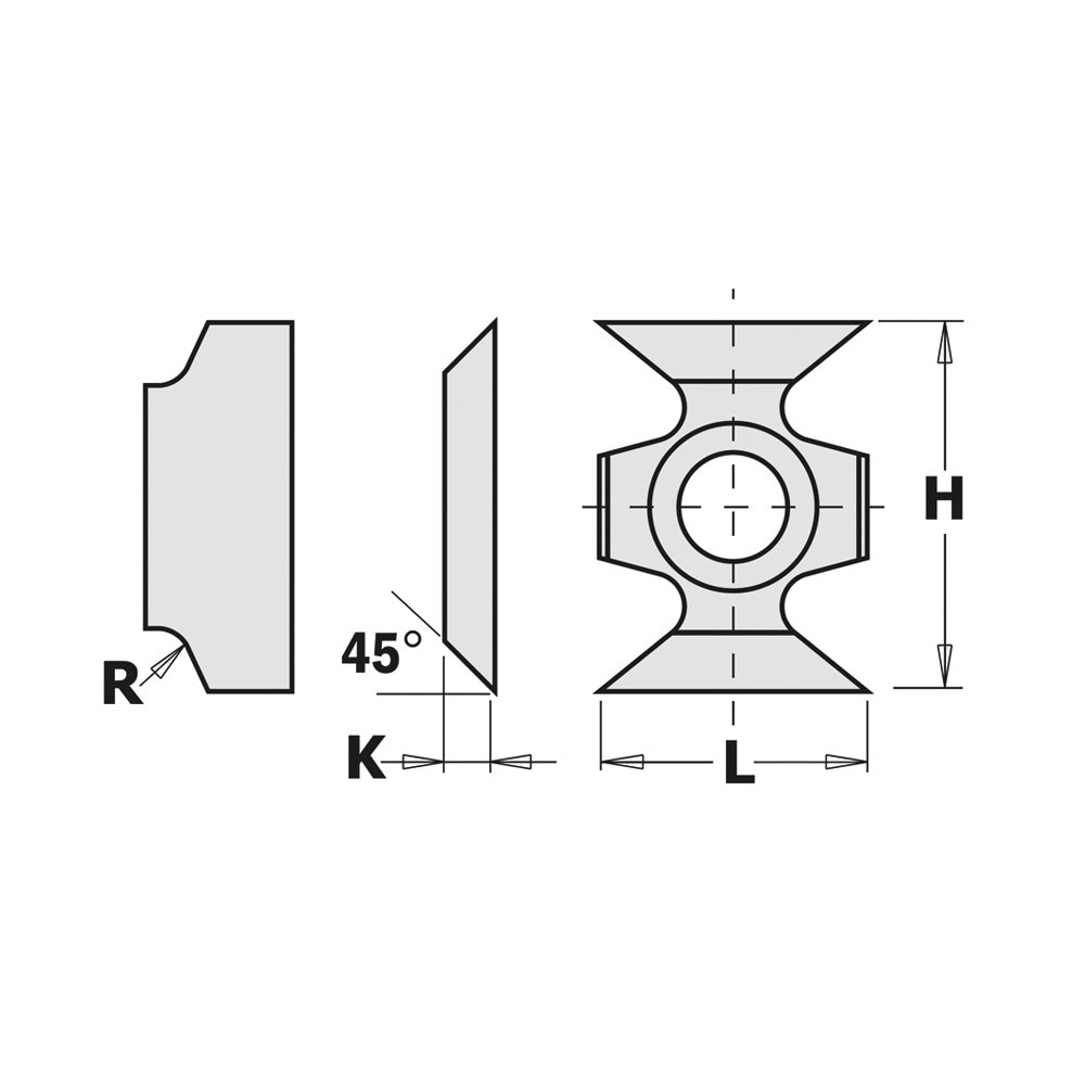 CMT 790.163.00 REV. THROWAWAY KNIFE CARBIDE 41/64''x7/8''x13/64''