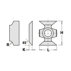 CMT 790.160.00 REV. THROWAWAY KNIFE CARBIDE 41/64''x7/8''x13/64''