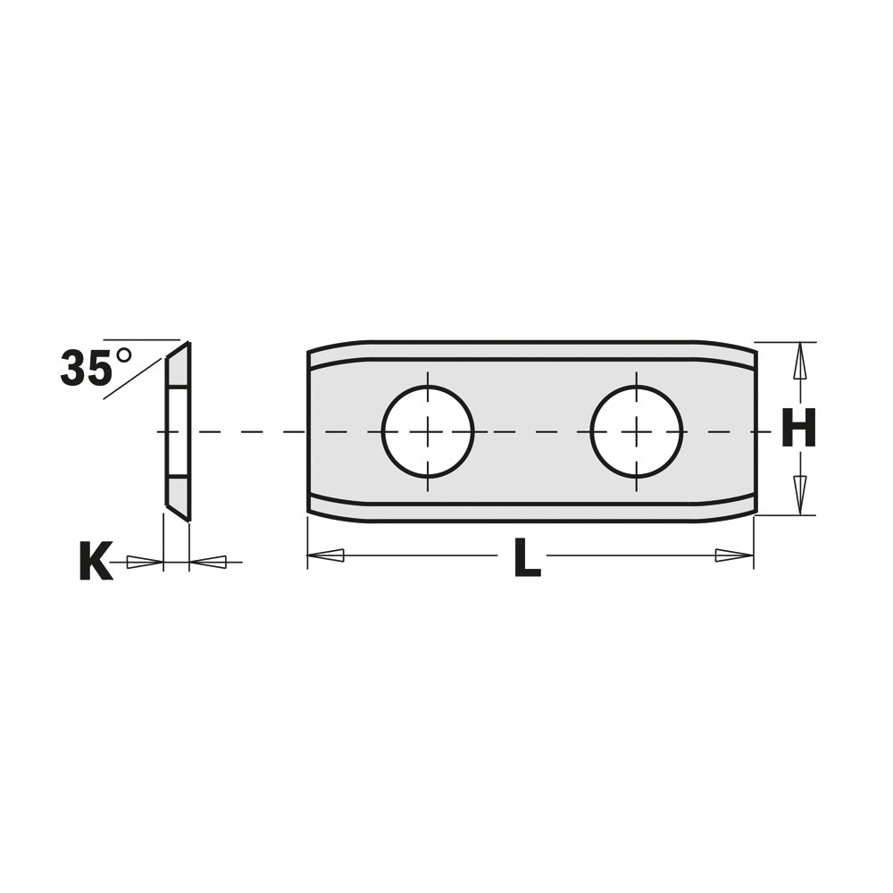 CMT 790.501.00 REV. THROWAWAY KNIFE CARBIDE 1-31/32''x31/64''x1/16''