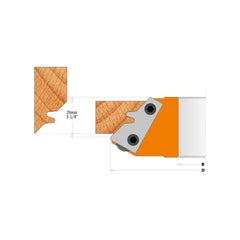 CMT 695.011.01 Pair of Profiled Knives for 45 degree Lock Miter Cutter Head, 1-1/8-Inch Cutting Length