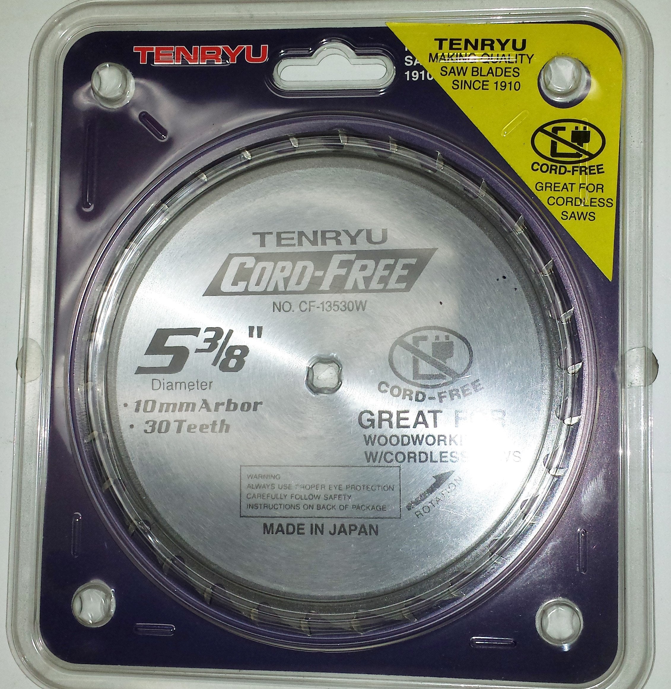 Tenryu CF-13530W: 5-3/8" x 30 Tooth Cord-Free Saw Blade