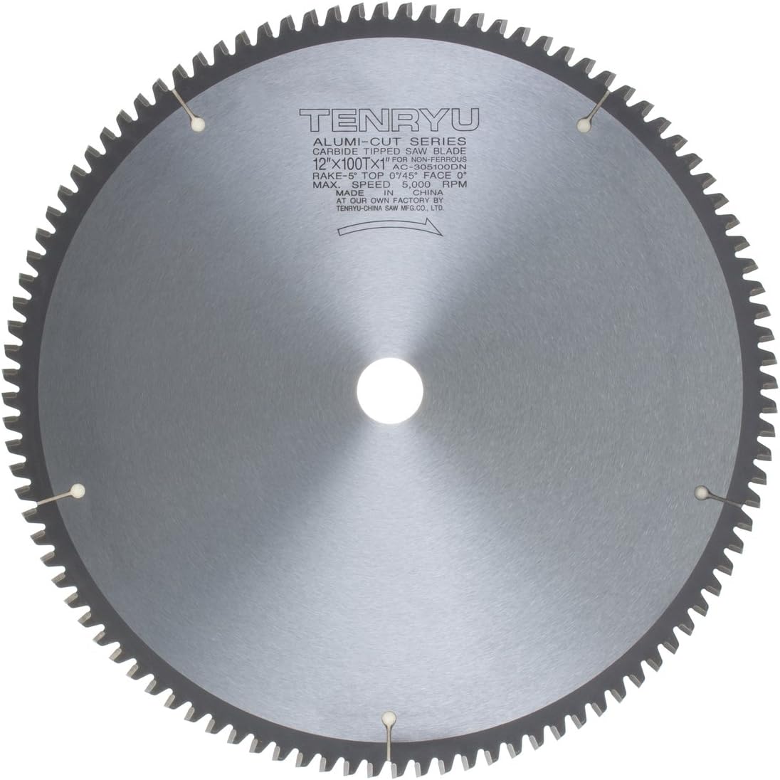 Tenryu AC-305100DN 12" x 100T x 1" Arbor Alumi-Cut Blade