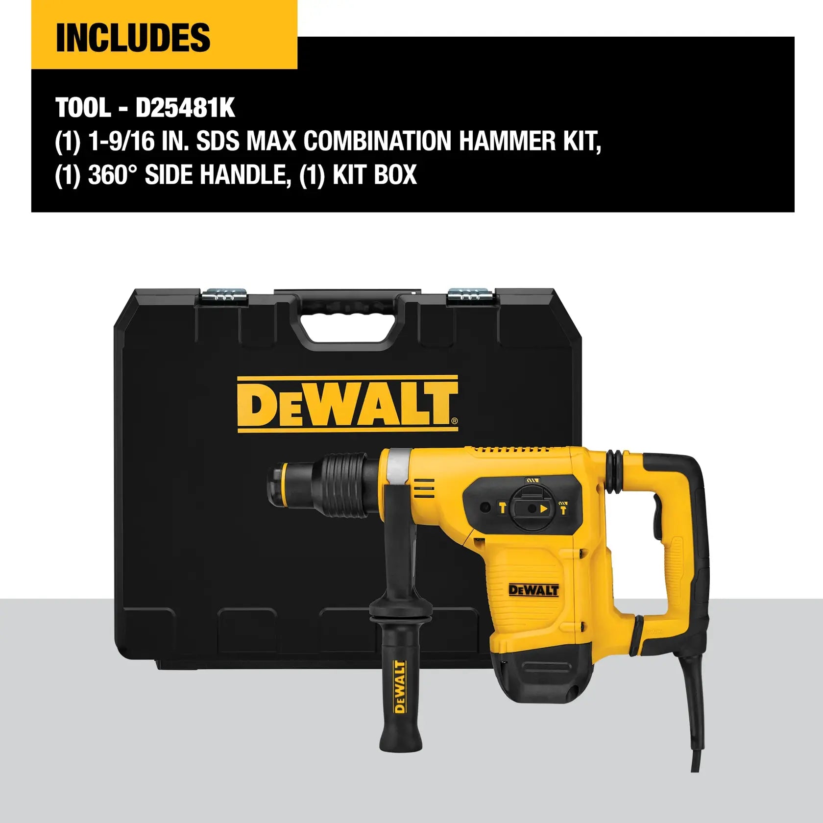 DeWalt D25481K 1-9/16" SDS Max Combination Rotary Hammer Kit - image 3