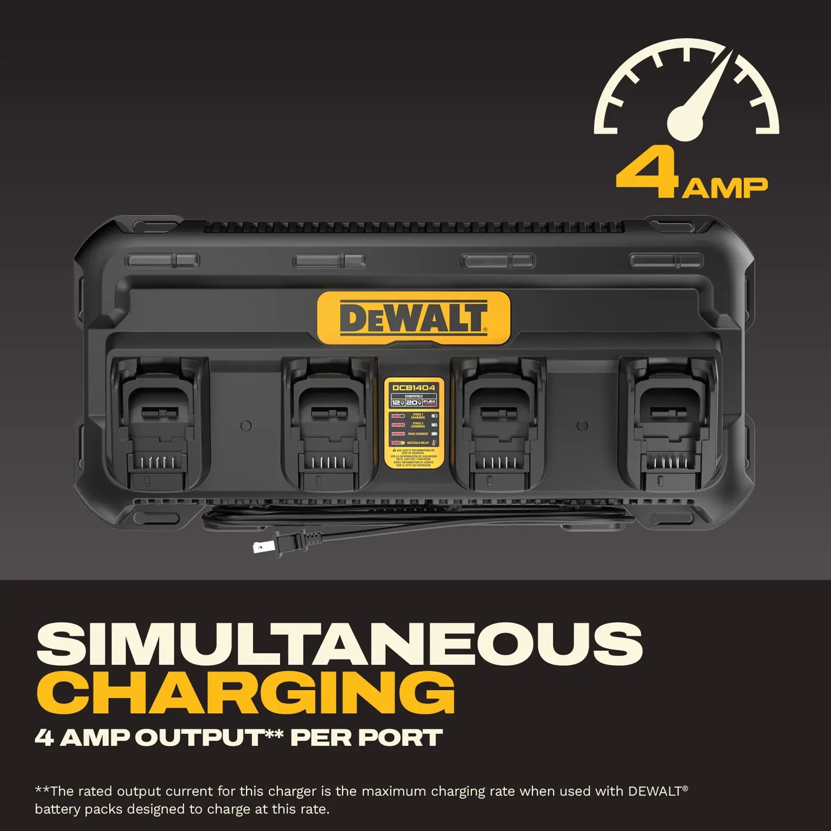DeWalt DCB1404 12V MAX/20V MAX/FLEXVOLT 4 Amp Multiport Charger - image 6