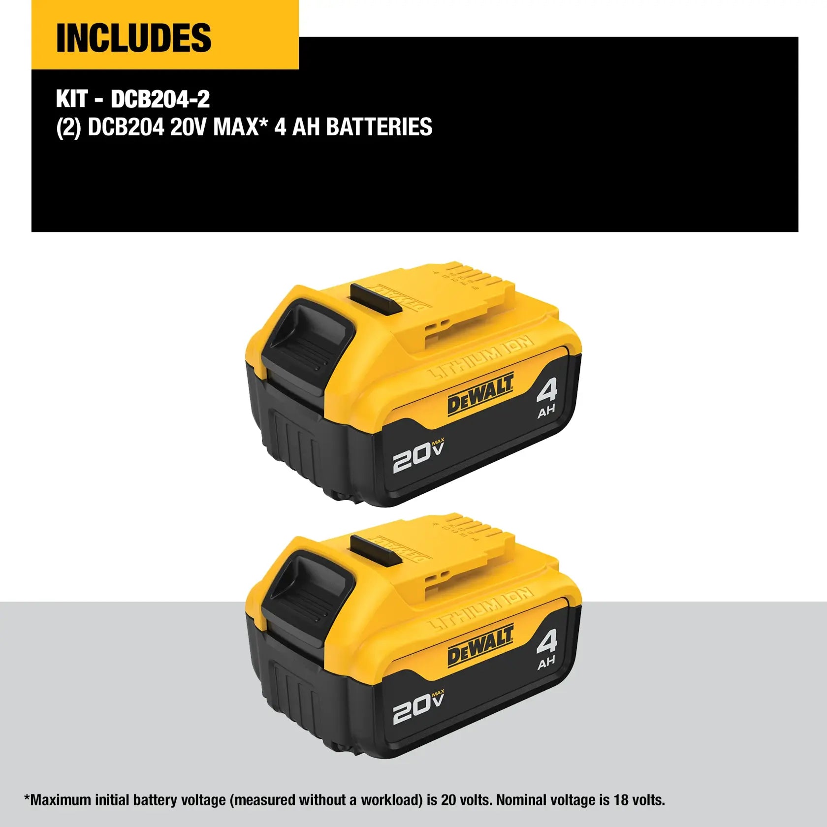 DeWalt DCB204-2 20V MAX 4Ah Battery (2 Pk) - image 1
