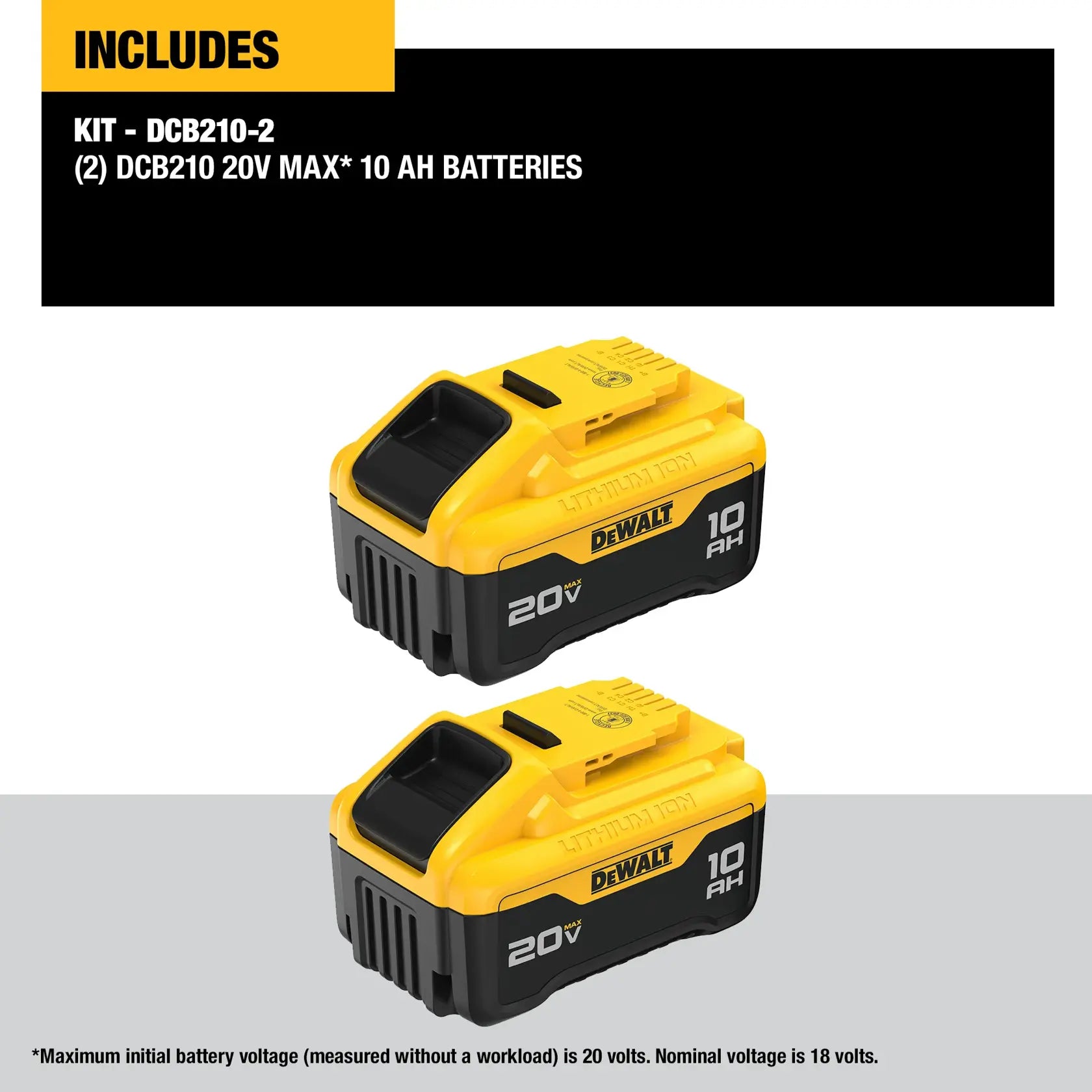 DeWalt DCB210-2 20V MAX 10Ah Battery (2 Pk) - image 2