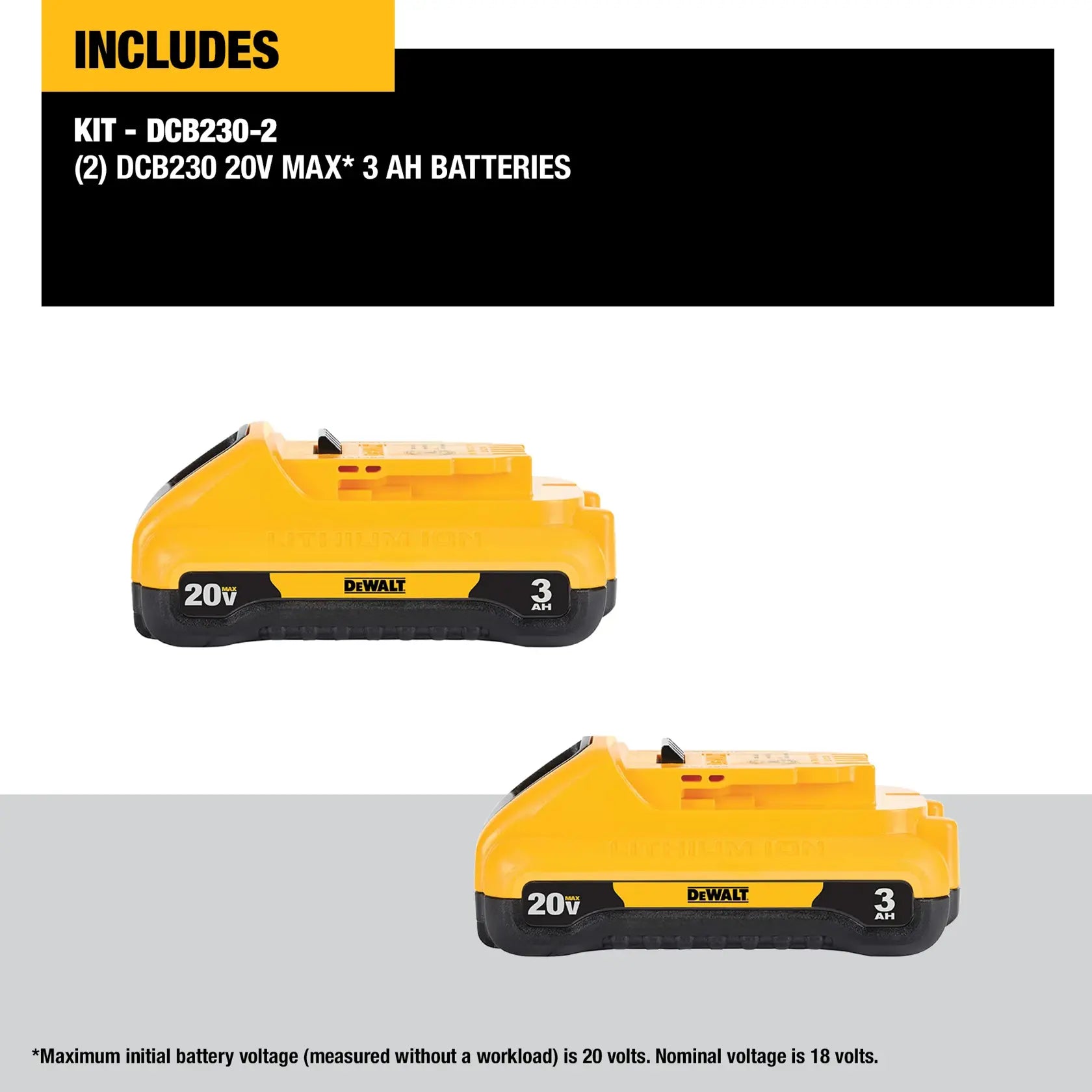DeWalt DCB230-2 20V MAX 3Ah Battery (2 Pk) - image 2