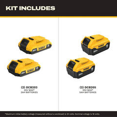 DeWalt DCB235-4 20V MAX Lithium-Ion Battery Pack 4-Pack with (2) 2.0 Ah Batteries and (2) 5.0 Ah Batteries - image 2