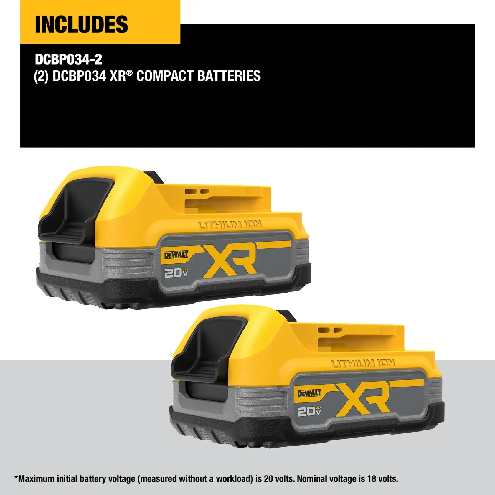 DeWalt DCBP034-2 20V MAX XR POWERSTACK Compact Battery (2 PK) - image 4