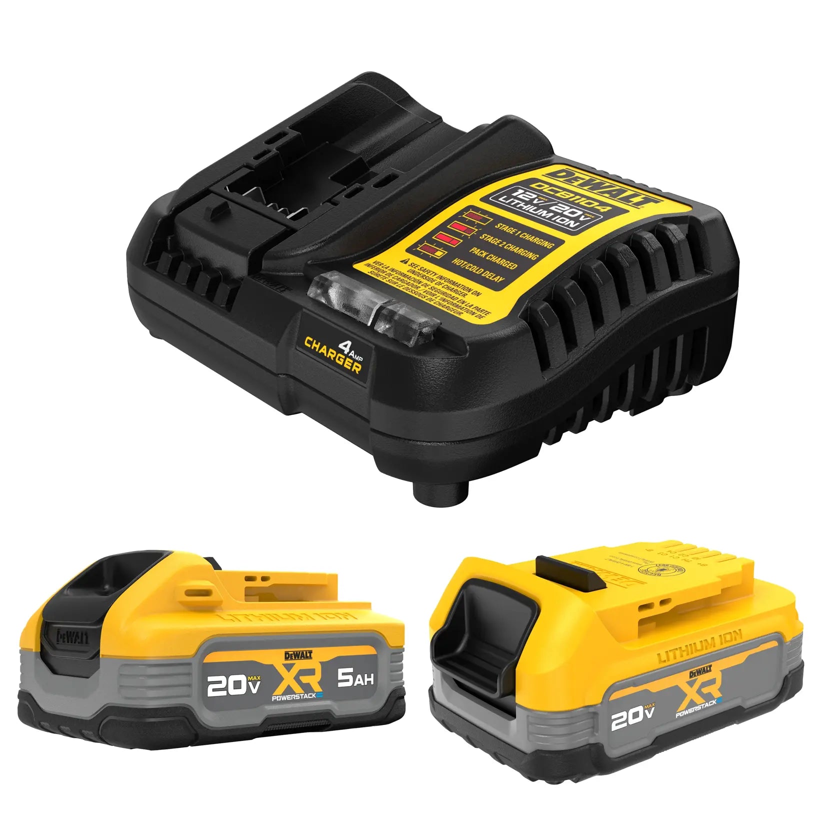DeWalt DCBP315-2C 20V MAX XR POWERSTACK Lithium-Ion Battery Starter Kit with 5.0Ah and 1.7Ah Batteries and Charger - image 1