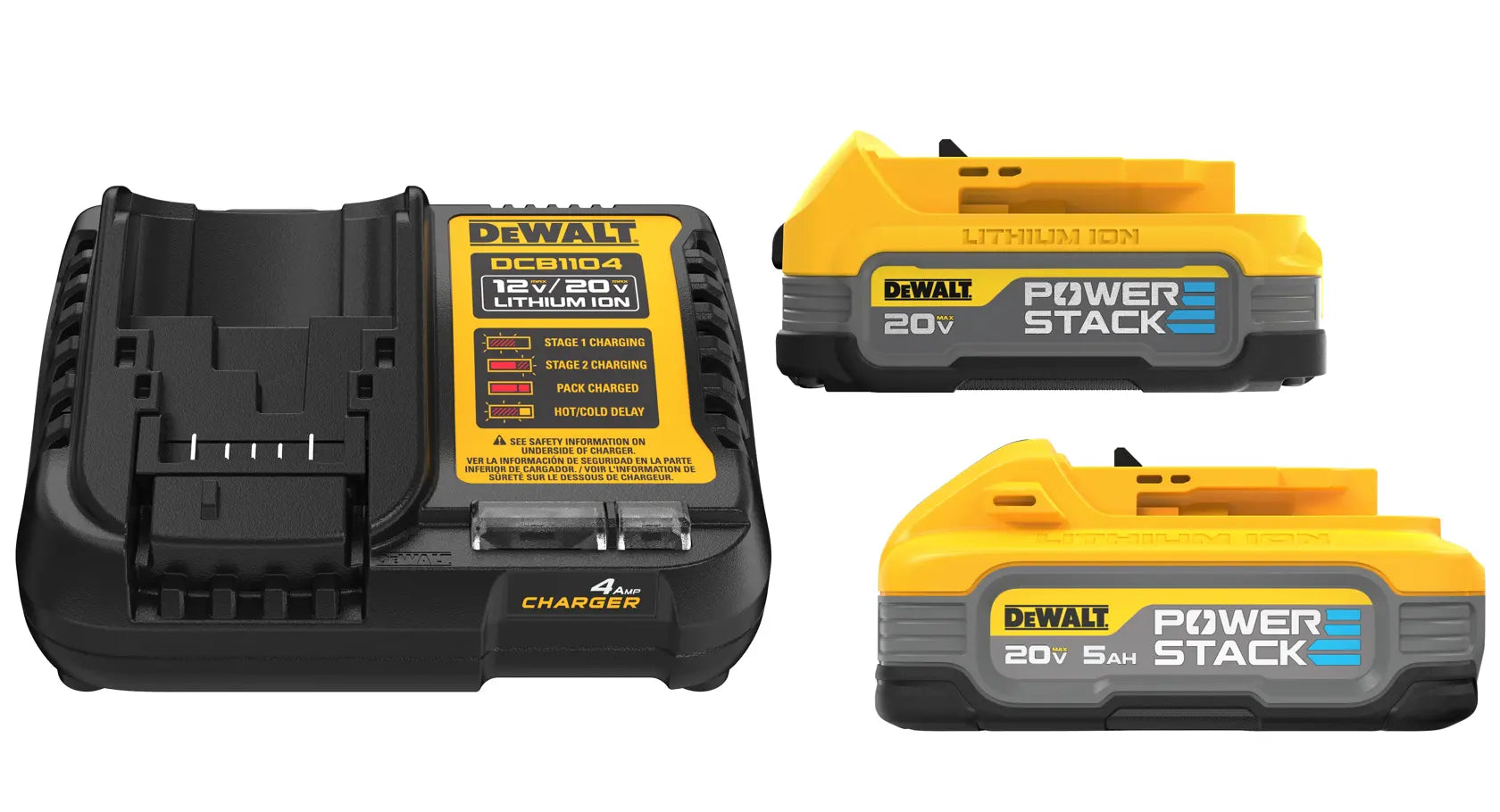 DeWalt DCBP315-2C 20V MAX XR POWERSTACK Lithium-Ion Battery Starter Kit with 5.0Ah and 1.7Ah Batteries and Charger - image 2