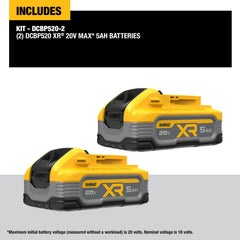 DeWalt DCBP520-2 20V MAX XR 5Ah Battery (2 Pk) - image 3