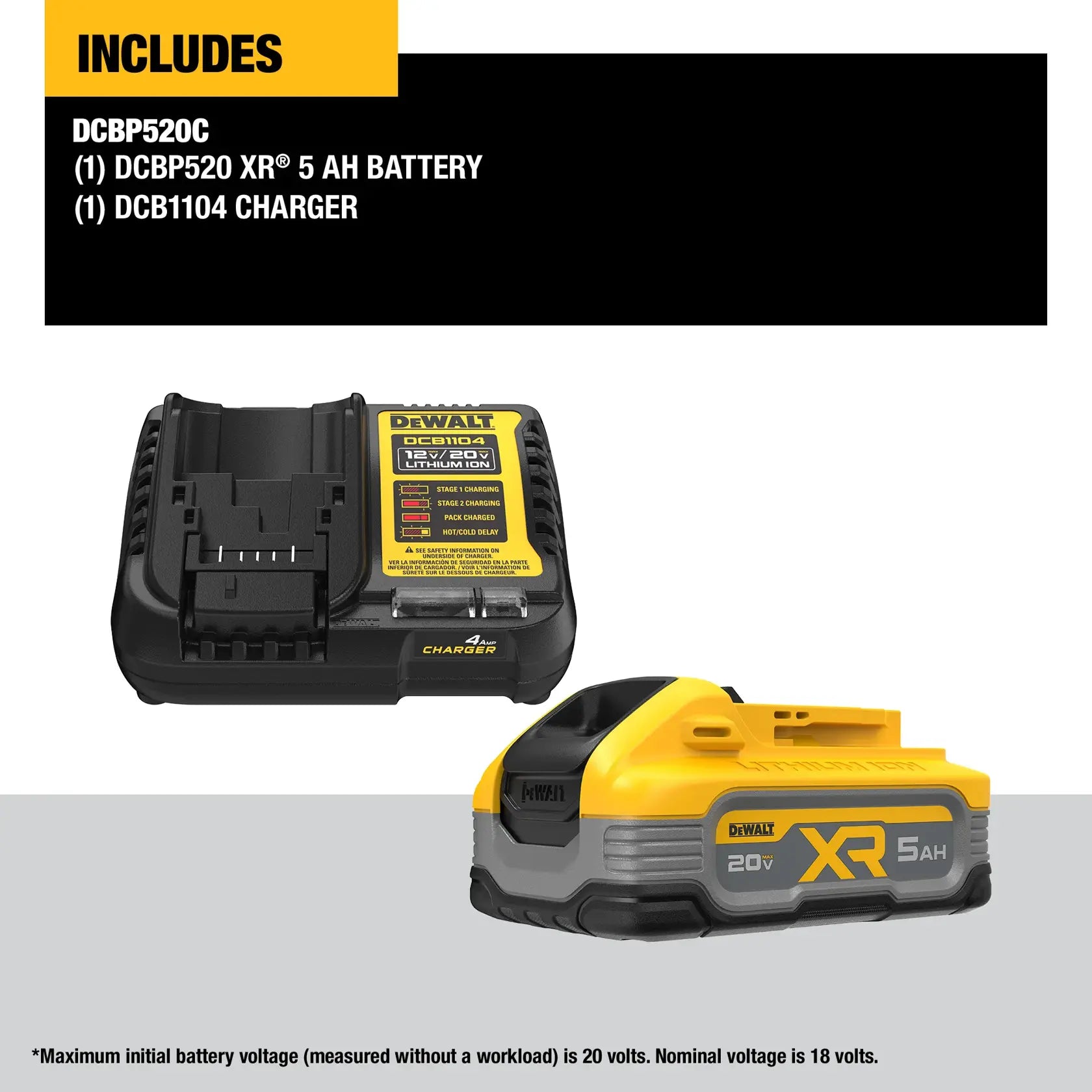 DeWalt DCBP520C 20V MAX XR 5Ah Battery Kit - image 3