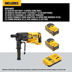 DeWalt DCD150Z2 60V MAX 6-3/8 in. Core Drill Kit - image 4