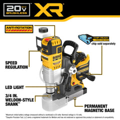 DeWalt DCD1624GX2 20V MAX XR 2-in Cordless Brushless Magnetic Drill Press Kit - image 3