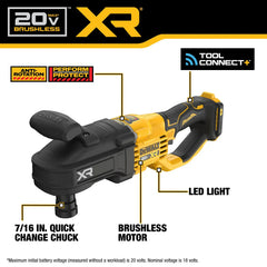 DeWalt DCD447B 20V MAX XR Brushless Cordless 7/16 in. Quick Change Compact Stud & Joist Drill (Tool Only) - image 4