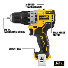 DeWalt DCD706B 12V MAX Brushless Cordless 3/8-in Hammer Drill (Tool Only) - image 3
