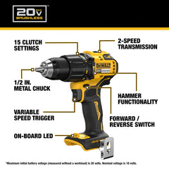 DeWalt DCD798B 20V MAX 1/2-in Hammer Drill (Tool Only) - image 4