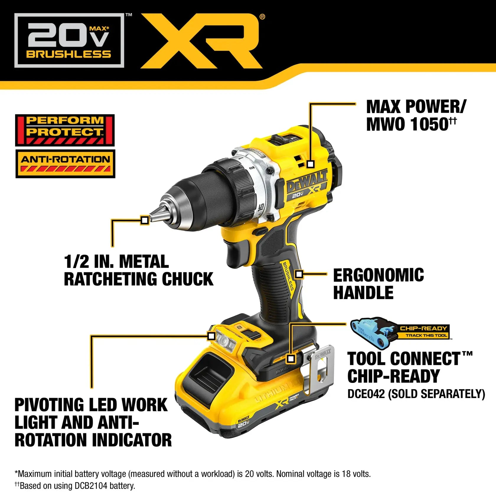 DeWalt DCD801QQ2 20V MAX XR Brushless Cordless 1/2-in Drill/Driver with (2) 4Ah POWERPACK Batteries - image 5
