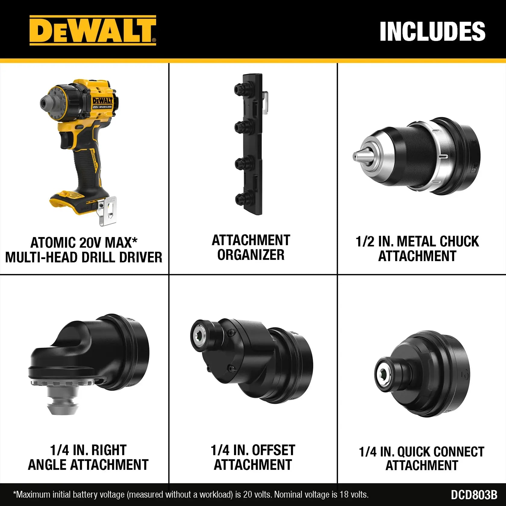 DeWalt DCD803B ATOMIC 20V MAX Multi-Head Drill/Driver (Tool Only) - image 5