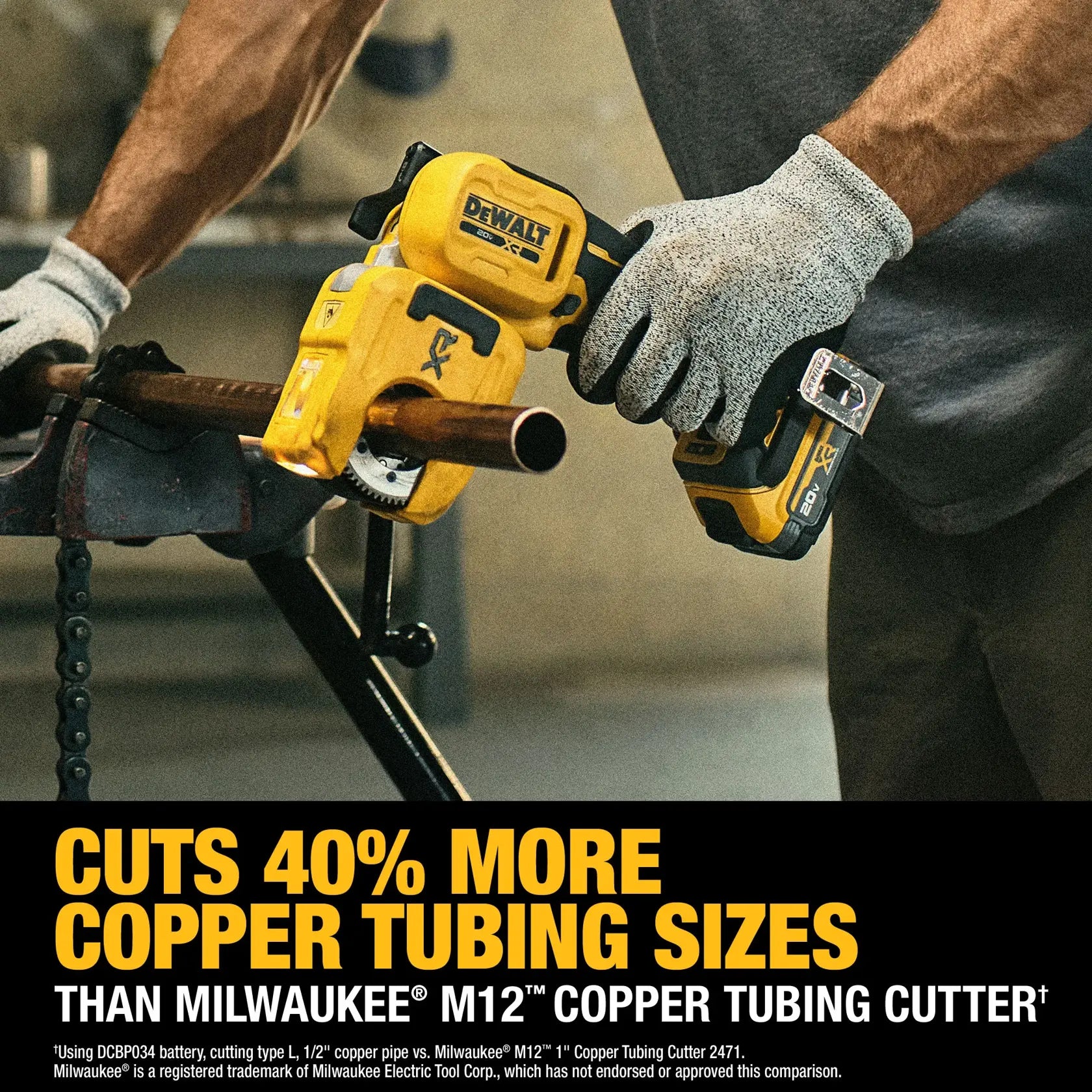 DeWalt DCE154E1 20V MAX XR 1-1/4 in. Copper Tubing Cutter Kit - image 8